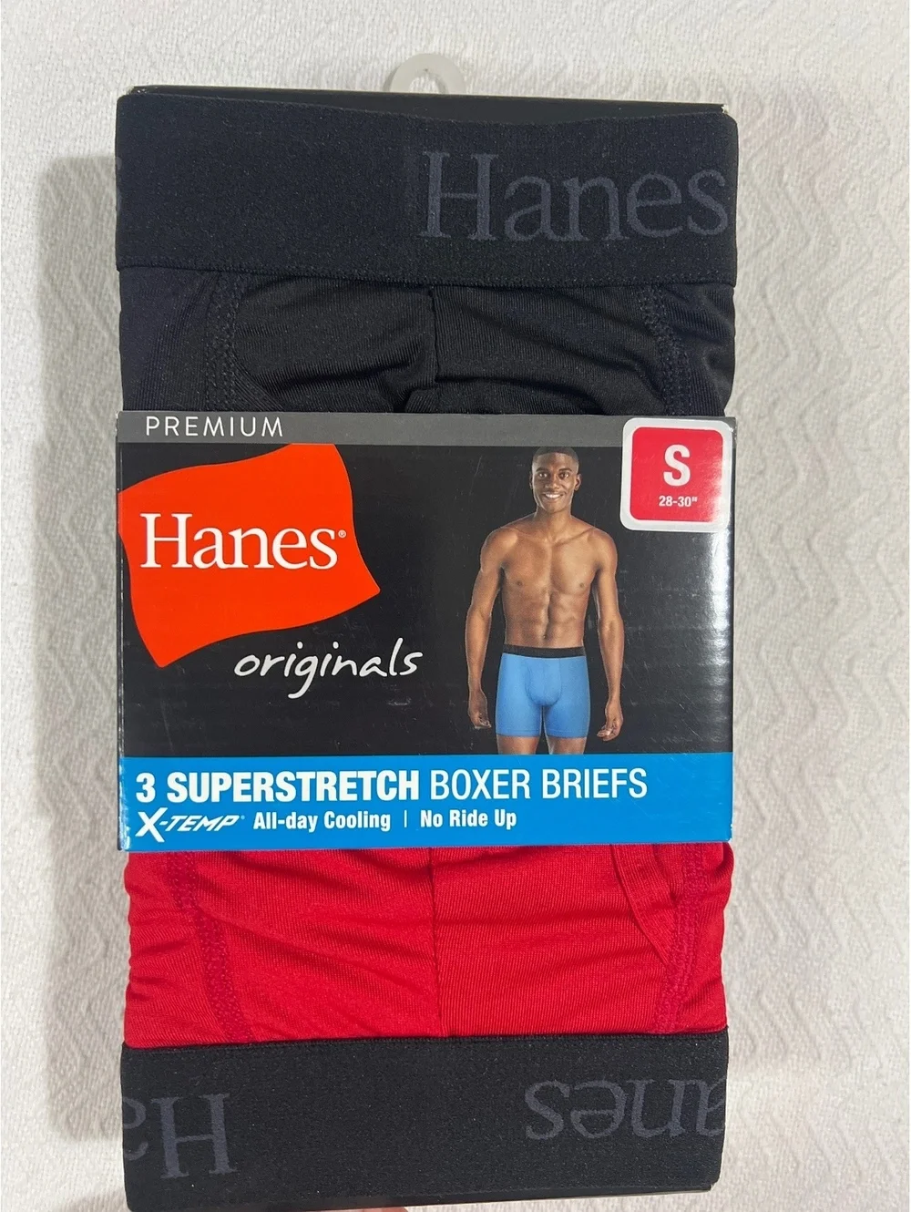 Hanes Originals 3 Superstretch Boxer Briefs Size Small 28-30 Waist